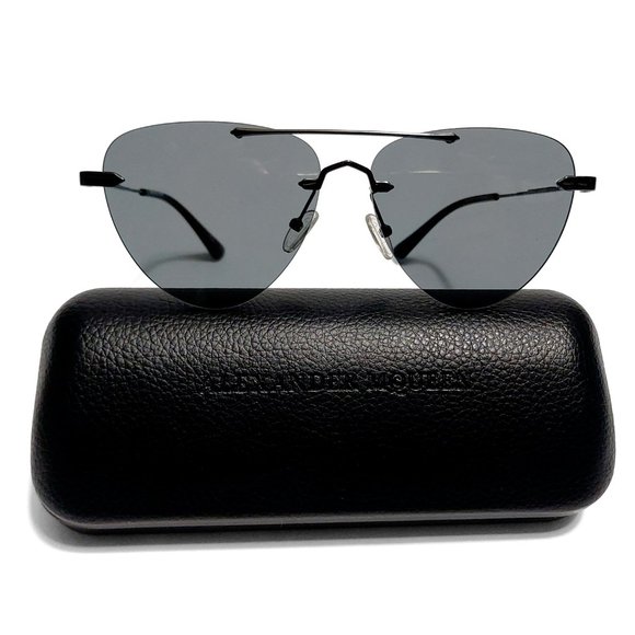 McQ By Alexander McQueen Smoke Dark Grey Black Sunglasses MQ0225SA main image 5